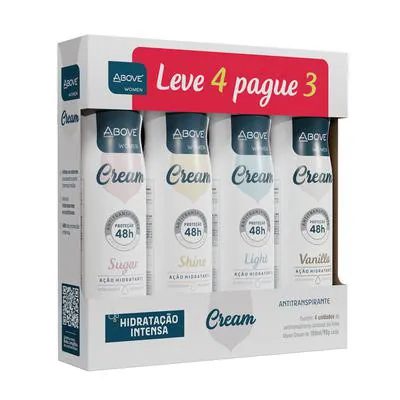 Kit Desodorante Aerosol Above Cream 150Ml Leve 4 Pague3 preço